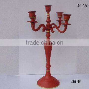 aluminium candelabra in earthen pot finish with golden out line