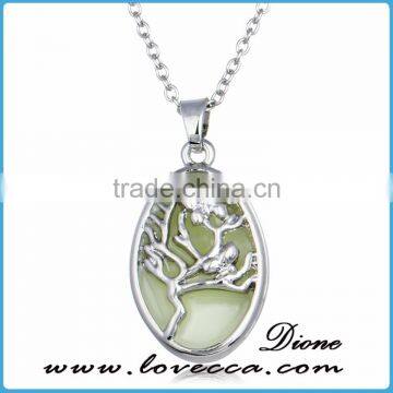 Luminous Necklace Magical Aqua Blue Tree Round Glow In Dark photo-6