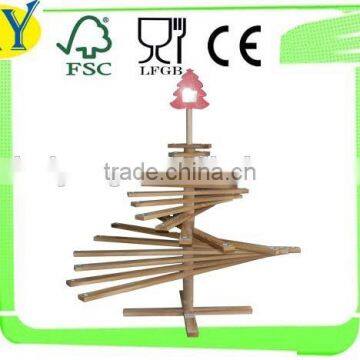 wood X'mas tree candle holder