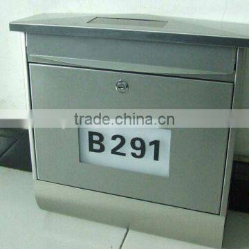 FQ-196 Cast Iron Metal Vertical Mailbox Stainless Steel Solar House Numbers Wall Mounted Letterbox