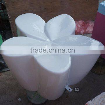 White fiberglass leisure flower stool