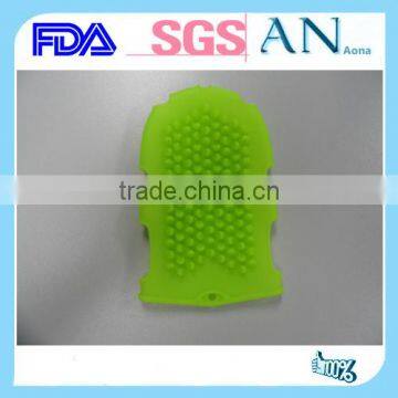 Cheap soft double side silicone massage glove