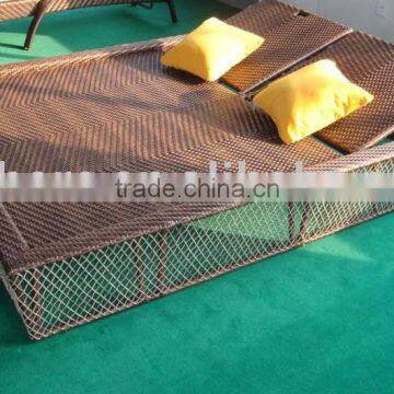 Aluminium Furniture Outdoor Rattan Sun Bed AK3047