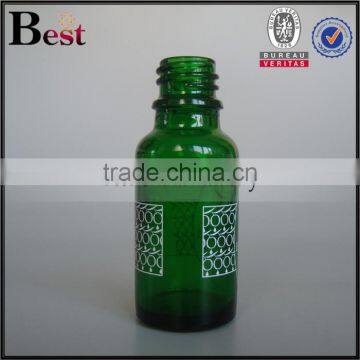 Essencial Oil Glass Bottel 20ml Oil Glass Bottle Green Round Shape Beard Oil Glass Bottle With Black Plastic Dropper photo-2