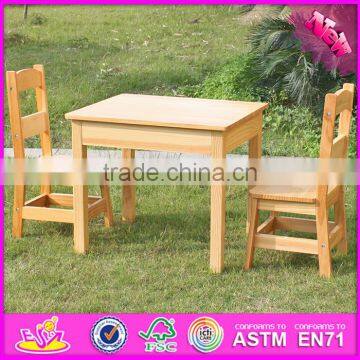 2016 New Design Natural Solid Wooden Children Table and Chairs W08G172 photo-2