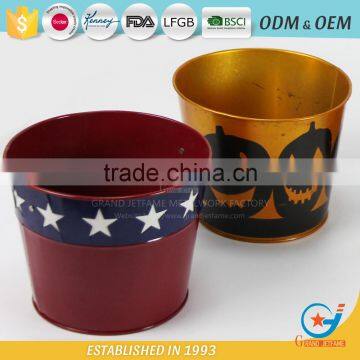 Garden Unique Powder Coated Iron Coloured Plant Pots Colourful Plant Pots