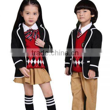 Cotton Plaid Kindergarten School Kids Uniform Design photo-4