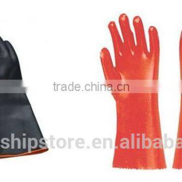 Marine Wholesale Industrial Latex Cotton Lined Long Hand Rubber Gloves