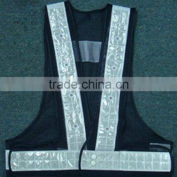 Reflective Led Lighted Flashing Police Safety Vest With Velcro EN471 High Visibility photo-2