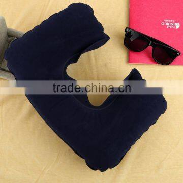 Portable Folding Travel Air Pillow Inflatable U Shape Neck Blow Up Cushion PVC Flocking Outdoor Office Plane Hotel Hot photo-4