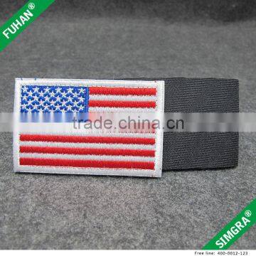 Custom Make National Flag Embroidery Patch with loop and hook backing