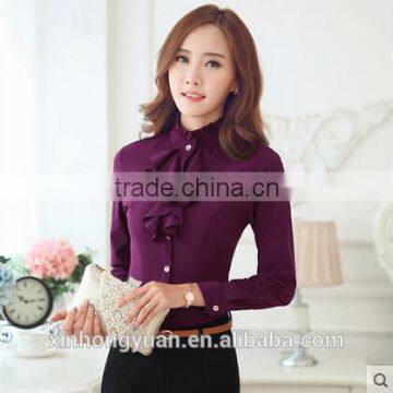 Custom Fashion Cotton Sarees Lady Blouses Designs for Hotel/bank Women photo-4