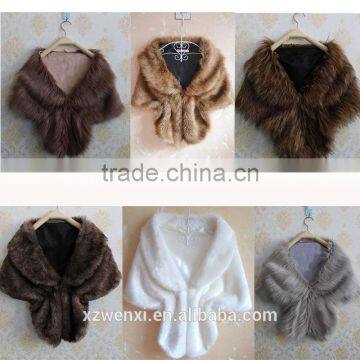 Aliexpress top sale 2016 winter faux fur shawl women cape