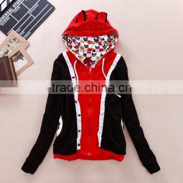 fleece jackets bulk women cute color pattern double layer girls winter coat OEM wholesale