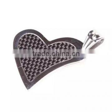 diy heart carbon fiber pendant custom heart carton fiber charm for her necklaces