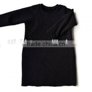 Wholesale Children's Boutique Handmade Clothing Baby Girl Long Sleeve Soild Color Dress Girls Party Dresses photo-4