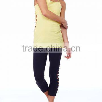 Hot Sale Latest Knitted Fancy Sleeveless Lady Tops