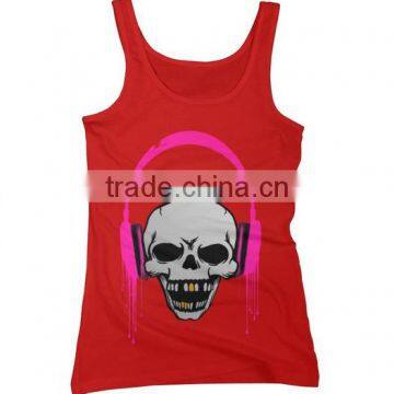 China Custom Printing 100 Cotton Stringer Tank Top Women photo-4