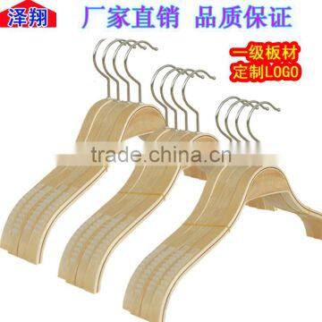 Hot selling walnut wood hanger with metal hooks scarfs tie and belt wood hanger