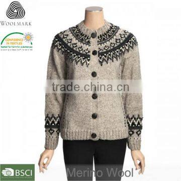 Women's cardigan sweater long sleeve, customized old ladies cardigans