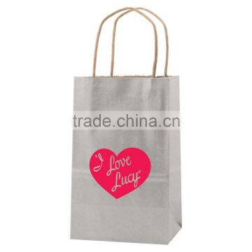 USA Made Metals Kraft Shopping Bag - Made of Natural Kraft Paper, Dimensions Are 5.25" x 3.25" x 8.5 and Comes With Your Logo.