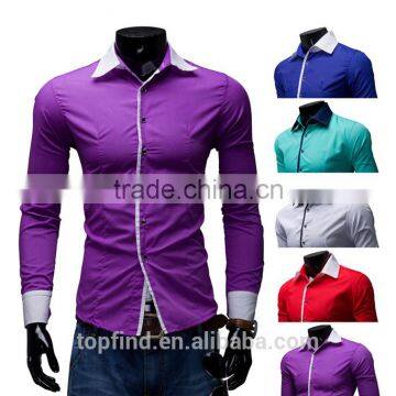 beautiful bright color slim fit men dress blank shirt for men