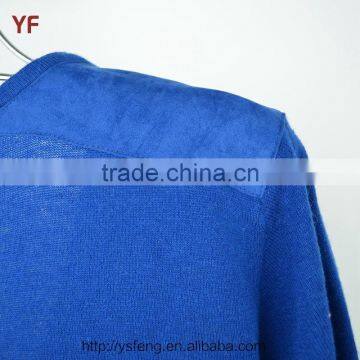 Latest Designs Blue V-Neck Women Plus Size Pullover Sweater Dress photo-3