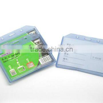 Blue Horizontal Plastic Business Working Card ID Card Badge Holder for Office Use photo-2