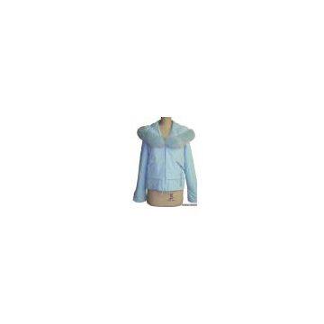 Sell Ladies' Textile Garment Matched With Blue Fox Fur Hoop Strip
