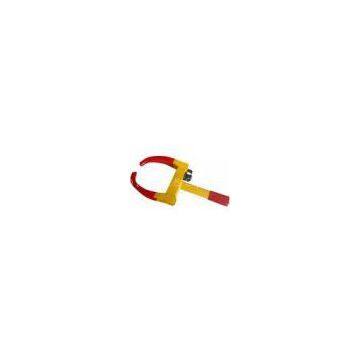 Yellow And Red Vehicle Car Wheel Locks , Rustproof Remote Control Parking Lock