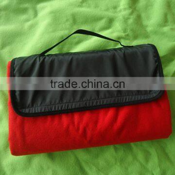 Blue Fleece Nylon Polyester With Handle Travel Waterproof Foldable Blanket photo-3