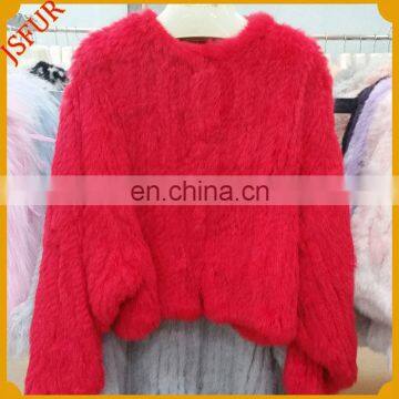 Custom colourful with genuine rabbit women fur coat