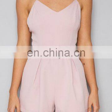 New Style Top sale Blush Strap Dress Sexy Women Romper Playsuit, Fashion Sexy Adjustable Strap Deep V Design Playsuit