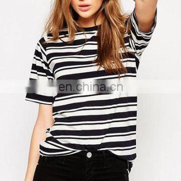 Causal Women cotton stripe t-shirt for summer