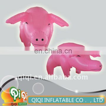 Pink inflatable helibum pig for advertisement