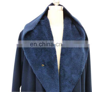 Women Cheap Hooded Knitted Fabric Compound Fake Fur Coat photo-4