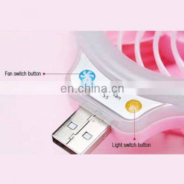 New Beauty Fill Light USB Mini Portable Fan With LED Lamp photo-2