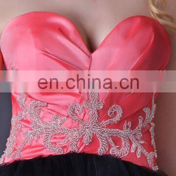 2015 Short Mini Cocktail Dress Grace Karin Strapless Sweetheart Black Watermelon Cocktail Party Dress CL3824 photo-5