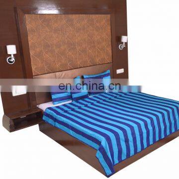 Soundarya new collection poly silk stripes design double bed cover set