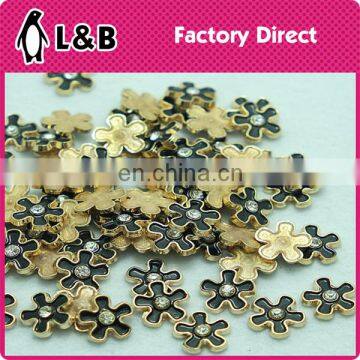 flower hot fix copper metal studs metal glue on diamonds