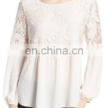 MIKA2466 White Lace Loose Top