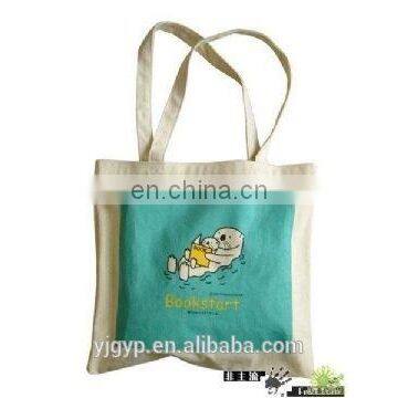 cartoon printing cotton canvas zipper bag with handle