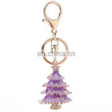 Promotion Gift Santa Claus Alloy Rhinestone Metal Keychain for Christmas photo-4