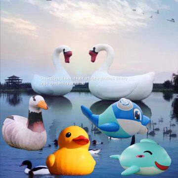 Floating inflatable shark, inflatable dolphin, inflatable whale, inflatable duck model，Inflatable cartoon model，Inflatable water-borne Duck