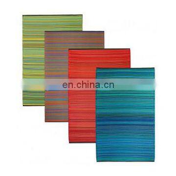 Outdoor Plastic Decorative Rainbow Color Stripe Patio Rugs for Home and Hotel photo-5