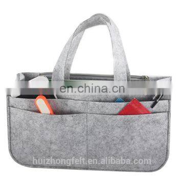 portable grey color felt Handbag organizer