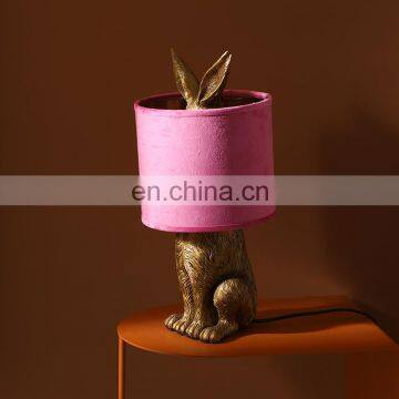 China Wholesale Indoor Lighting Rabbit Animal Shape Modern Resin Lamps for Desk Table Decoration photo-3