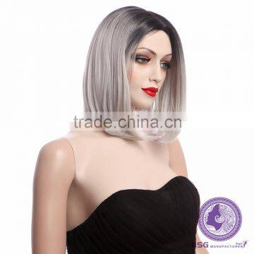 New Fashion Wig Fashion Grandma Gray Bob Wig photo-4