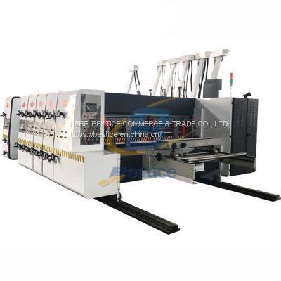 Lead edge 4 colors water ink printing slotting die cutting machine