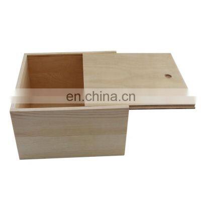Custom Logo Printed Plain Wood Color Unfinished Pine Wooden Boxes With Sliding Lid photo-2
